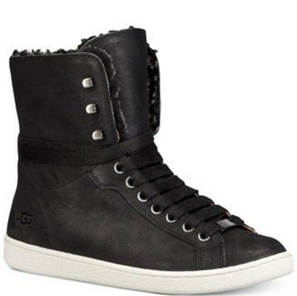 Ugg Australia Starlyn High top lace up Leather Boots sneakers shoes 9.5 - Picture 1 of 14